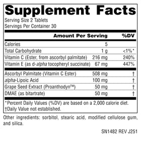 Source Naturals Skin Eternal 60 comprimés - vue arrière de l'emballage