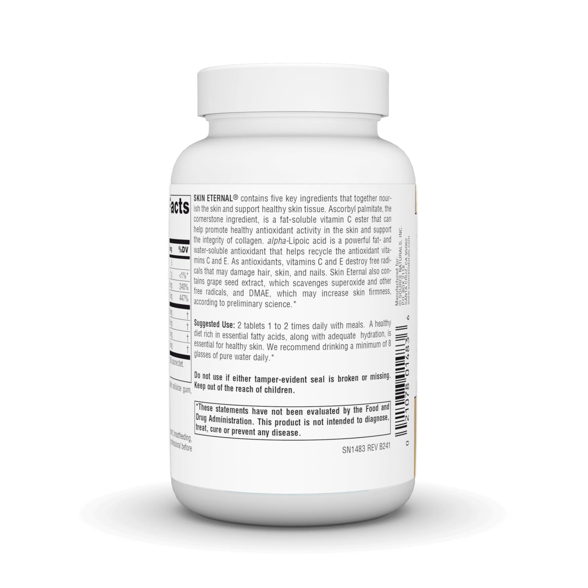 Source Naturals Skin Eternal emballage avec logo de la marque