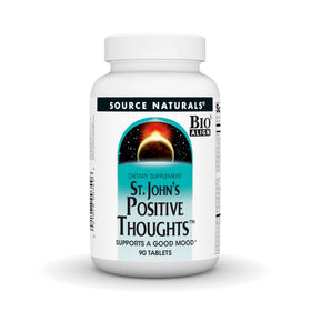 Source Naturals St. John's Positive Thoughts comprimés devant une boîte