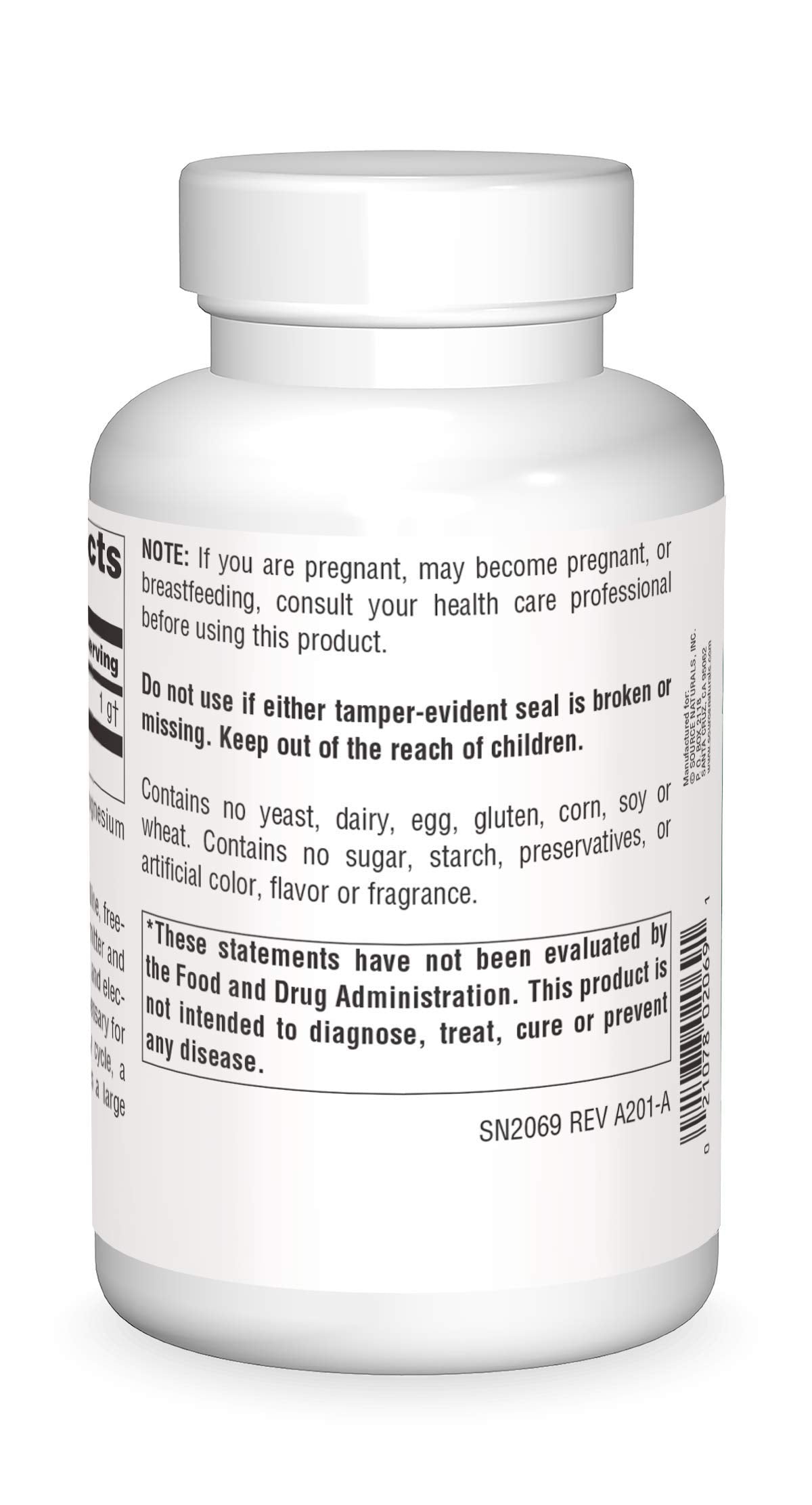 Source Naturals Taurine 1000mg side view showing capsule details