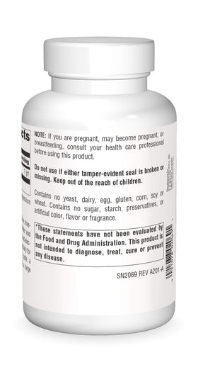 Source Naturals Taurine 1000mg side view showing capsule details
