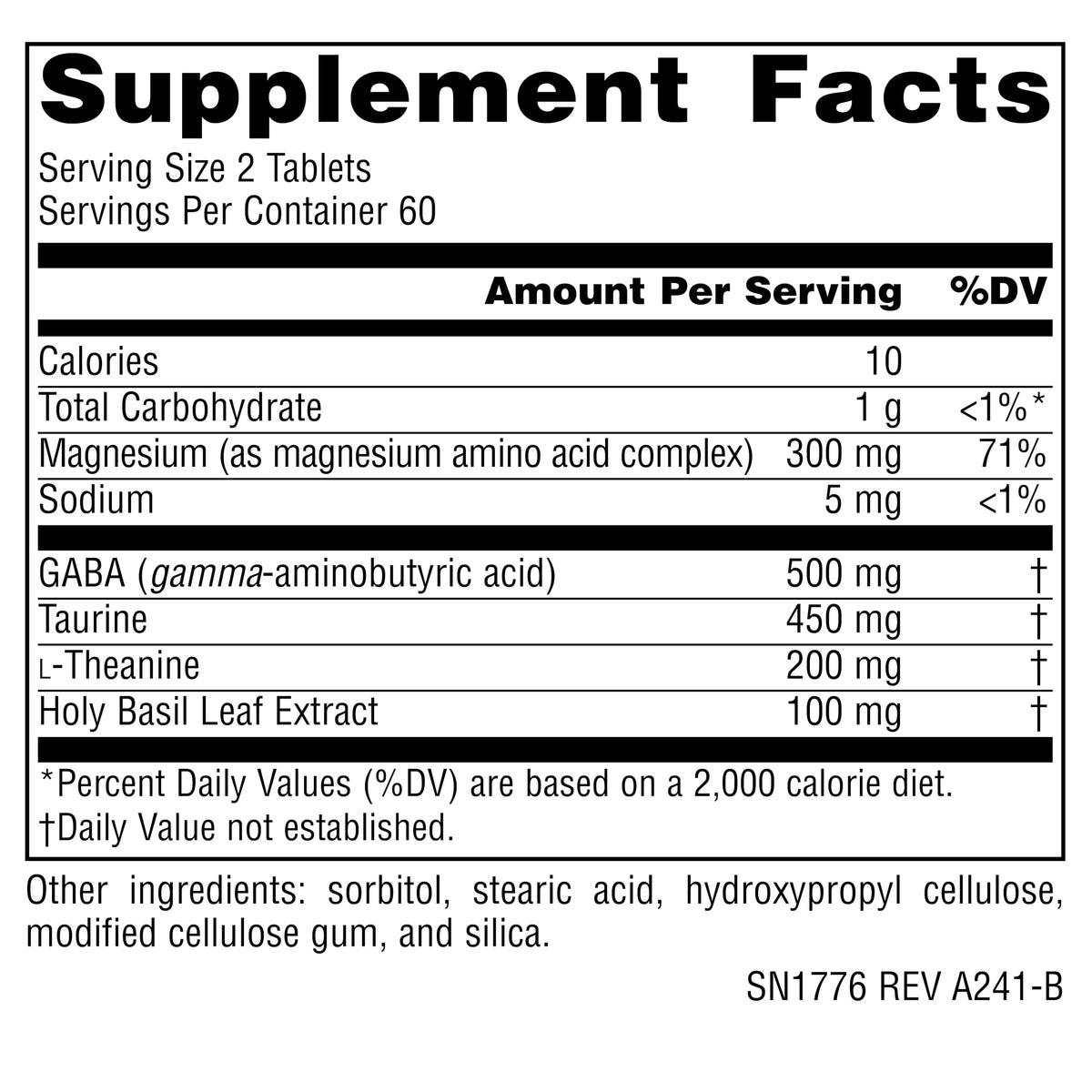 Source Naturals Theanine Serene comprimés avec une main