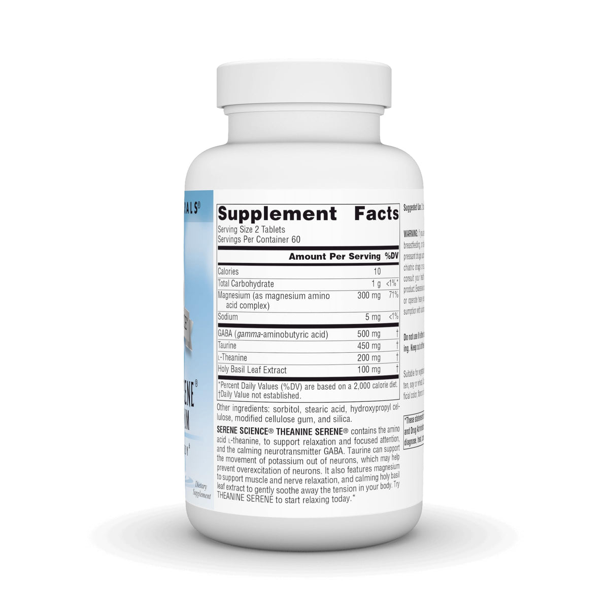 Source Naturals Theanine Serene emballage et informations
