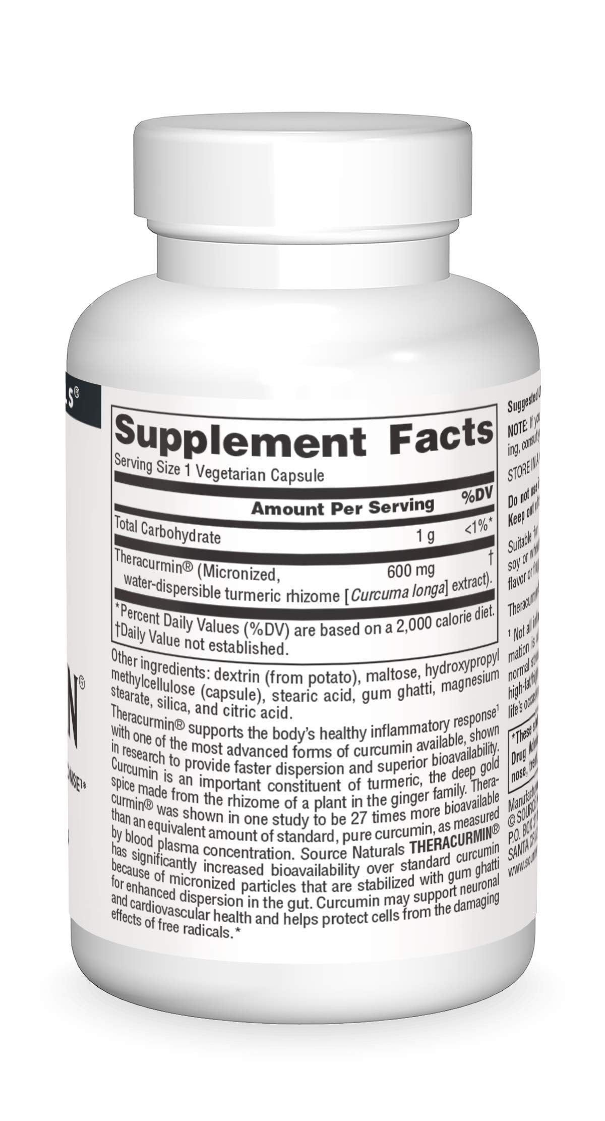 Source Naturals Theracurmin 600 mg boîte côté