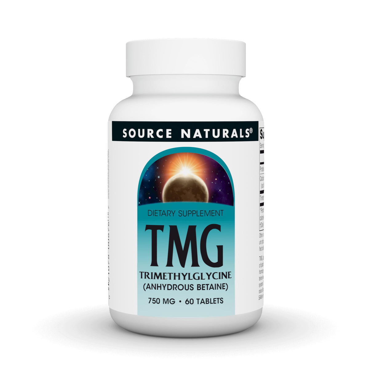 Source Naturals TMG 750 mg comprimés végétariens avant
