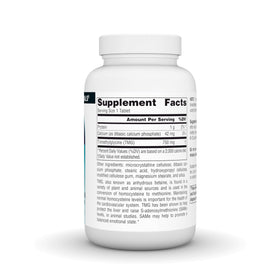 Source Naturals TMG 750 mg comprimés végétariens avec étiquette