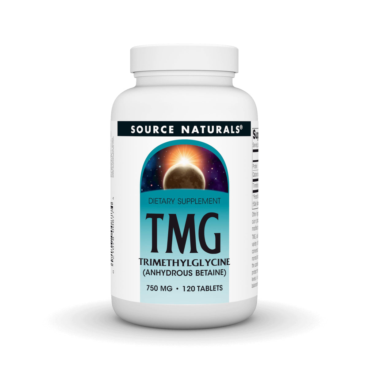 Source Naturals TMG 750 mg comprimés végétariens vue avant