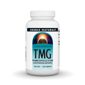 Source Naturals TMG 750 mg comprimés végétariens vue avant