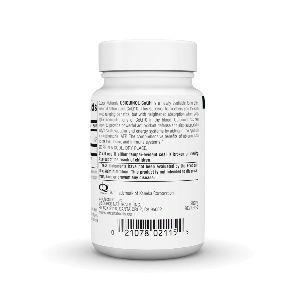 Source Naturals Ubiquinol CoQH 100mg softgel on a table