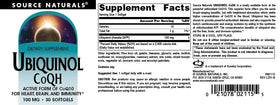 Source Naturals Ubiquinol CoQH 100mg softgels with a meal