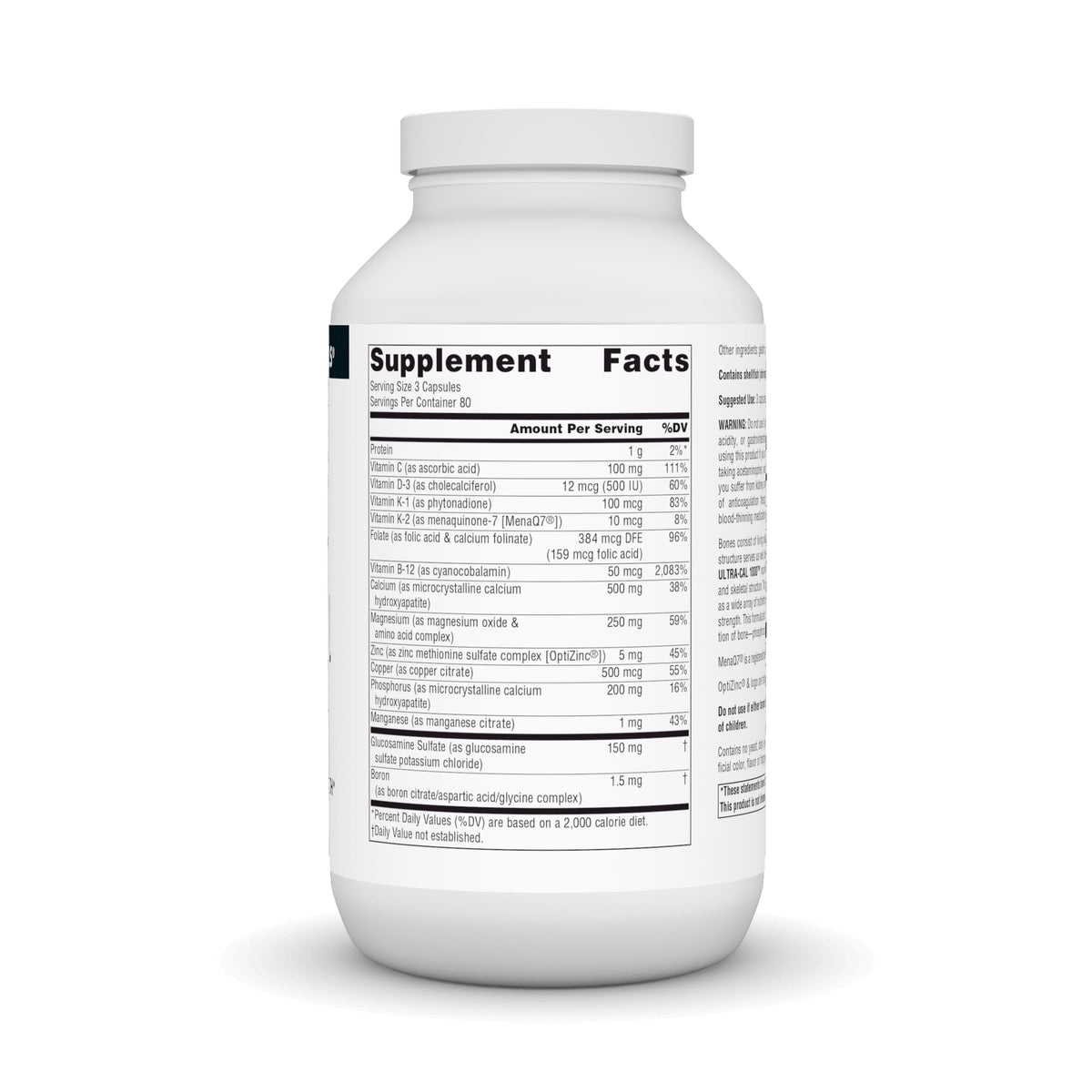 Source Naturals Ultra-Cal 1000 côté de l'emballage