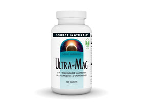 Source Naturals Ultra-Mag 120 comprimés végétaliens de magnésium, vue de l'avant