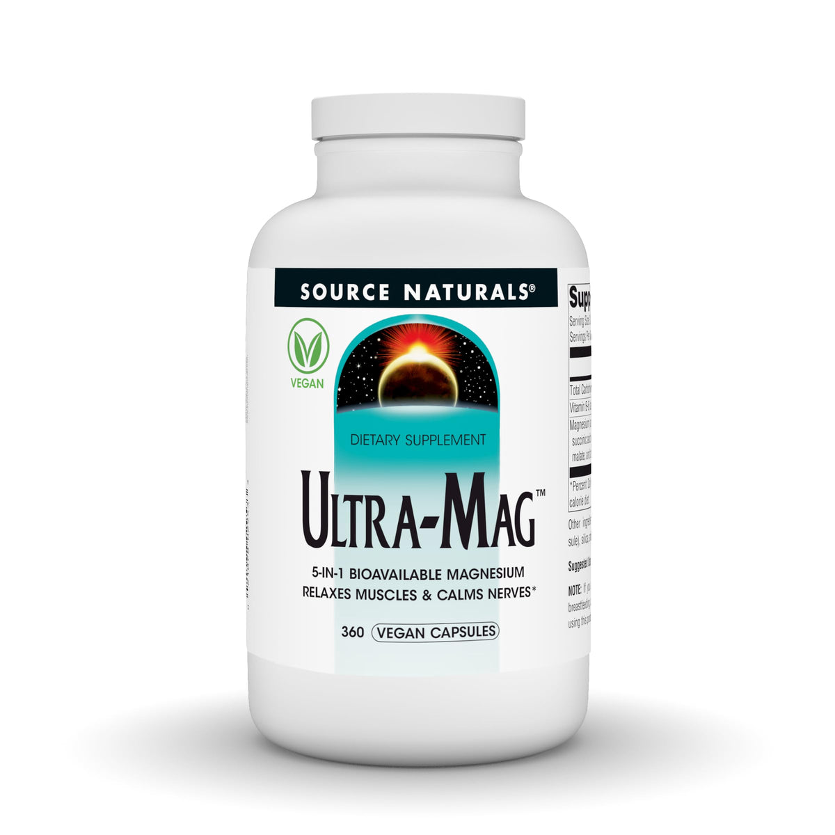 Source Naturals Ultra-Mag capsules végétaliennes 360 unités, vue de face