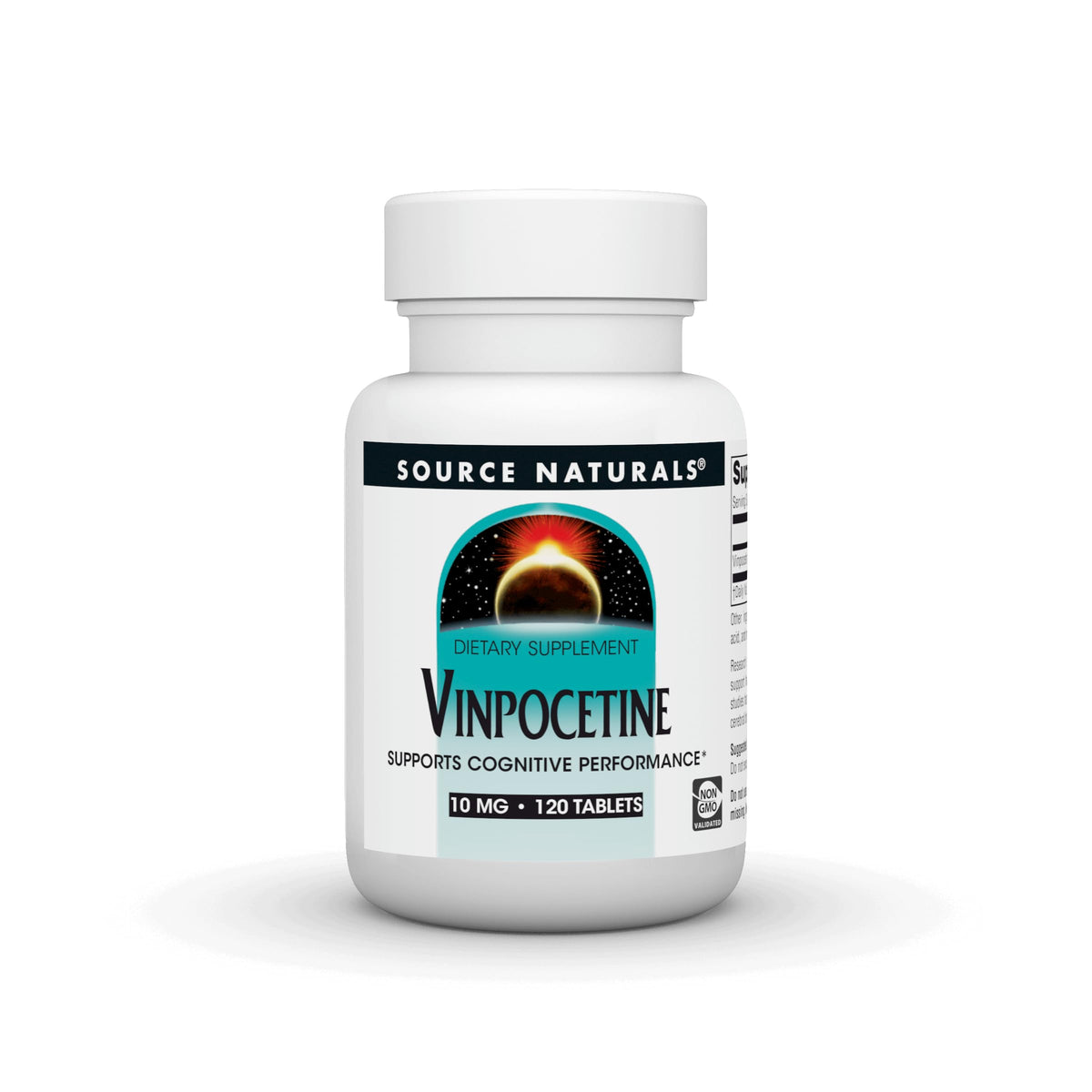 Source Naturals Vinpocetine 10 mg comprimés, vue de face