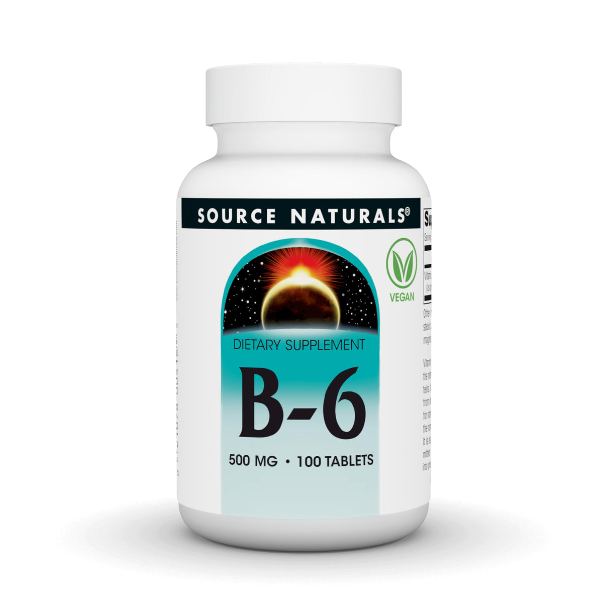 Source Naturals Vitamine B-6 500 mg boîte de 100 comprimés
