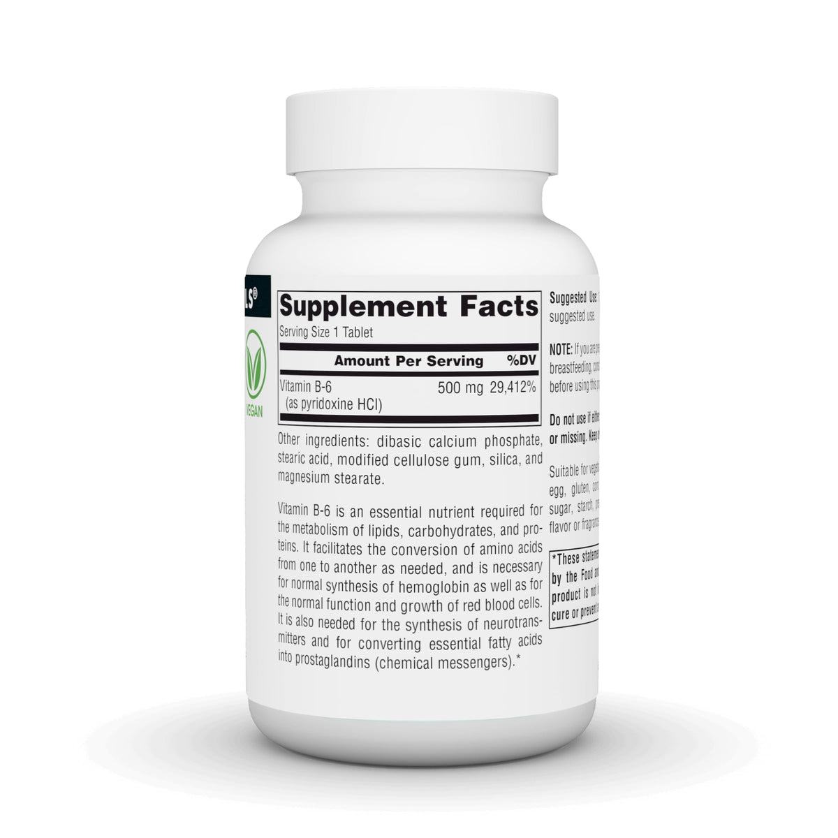 Source Naturals Vitamine B-6 500 mg étiquette du produit