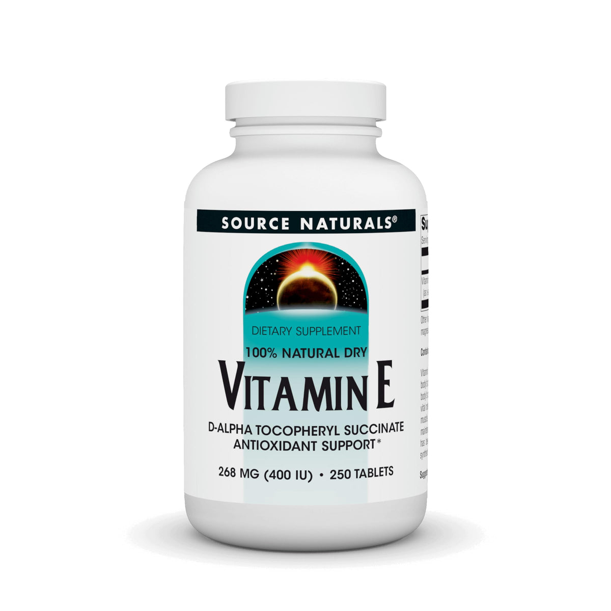 Source Naturals Vitamine E 400 IU comprimés en bouteille