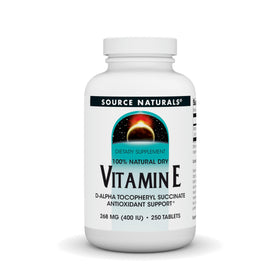 Source Naturals Vitamine E 400 IU comprimés en bouteille