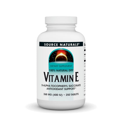 Source Naturals Vitamine E 400 IU comprimés en bouteille