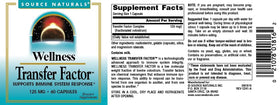 Source Naturals Wellness Transfer Factor 125 mg capsules with water