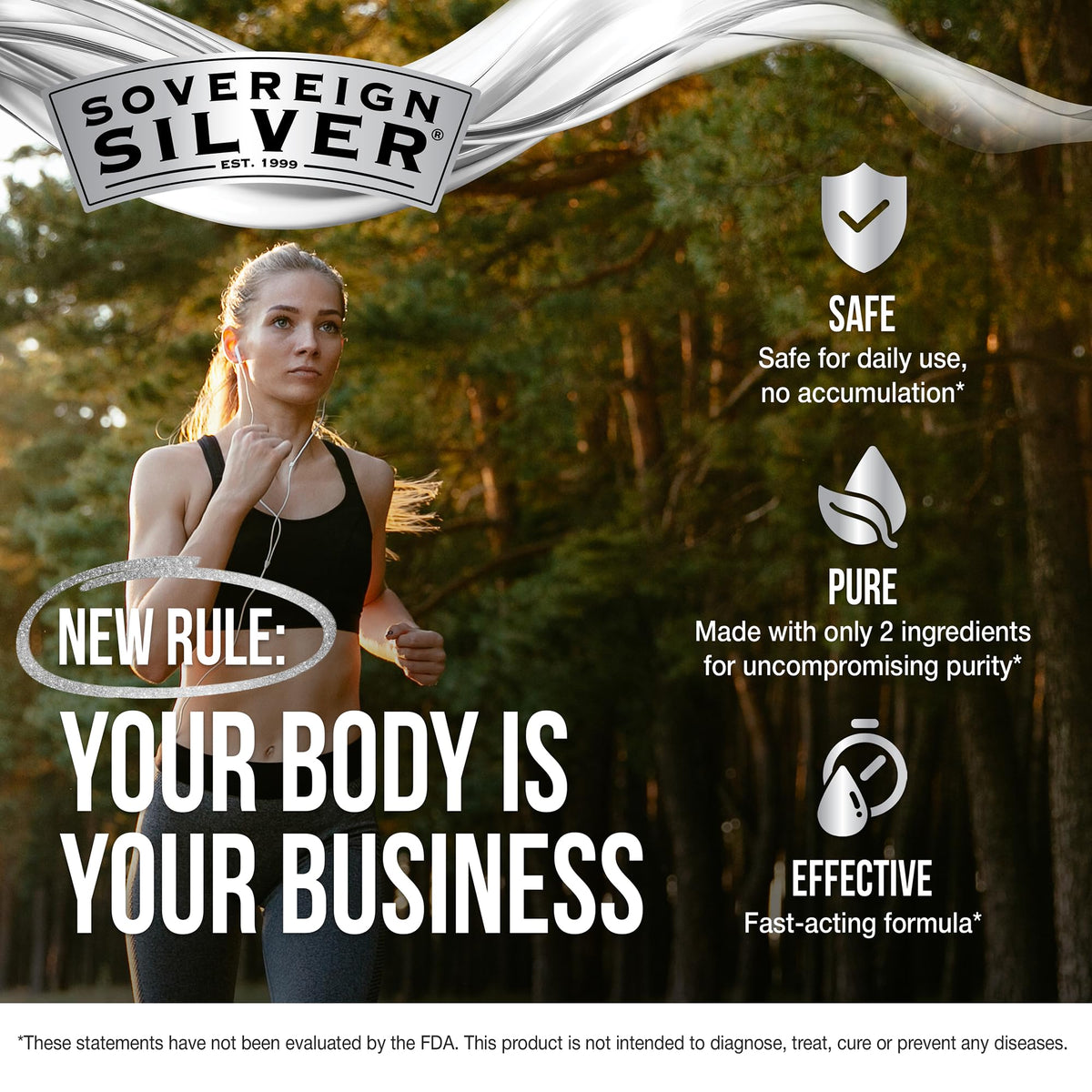 Sovereign Silver 236 mL sur fond blanc