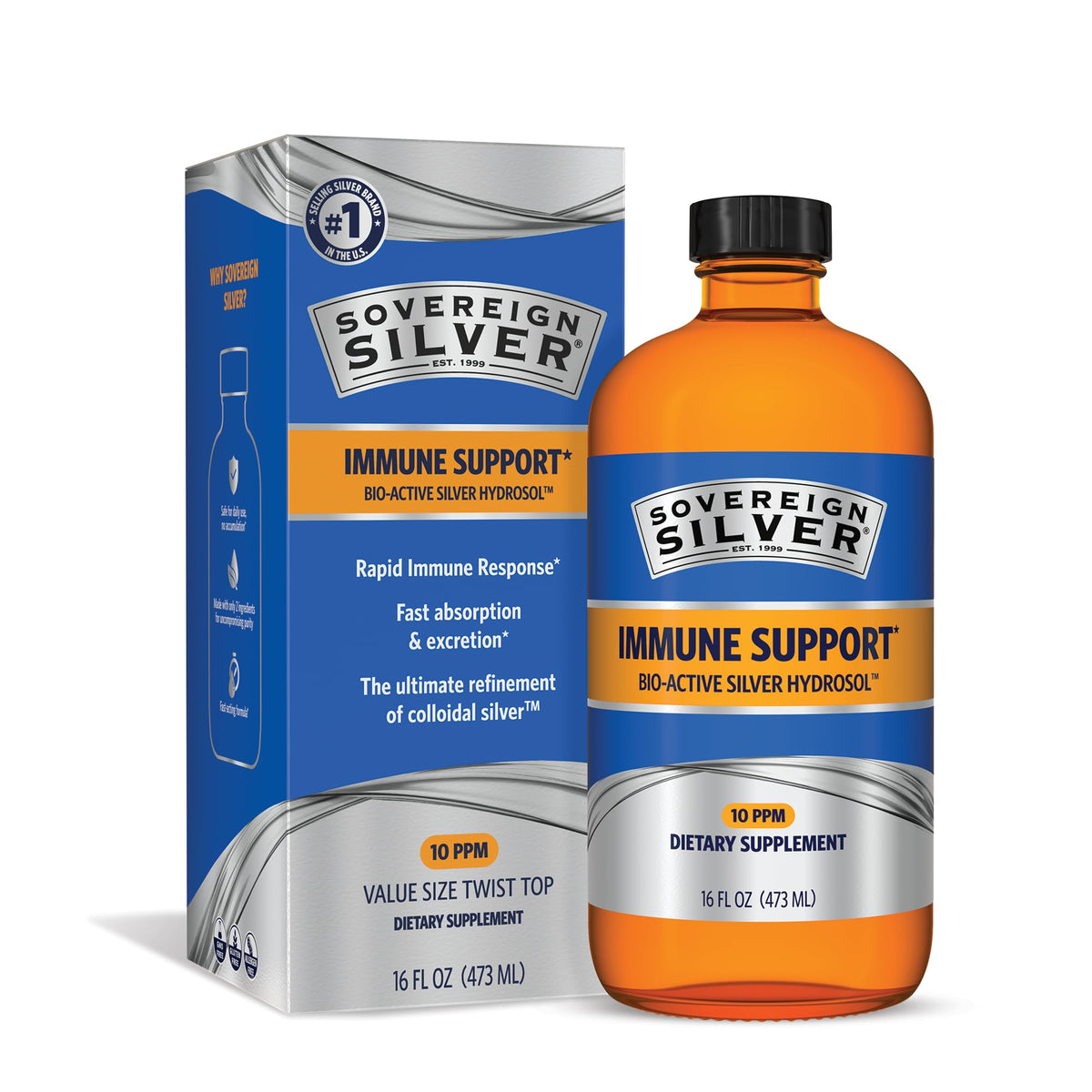 Sovereign Silver colloidal silver 473 mL front view
