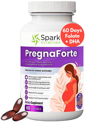 Spark Nutrition Vitamines Prénatales boîte avec 60 gélules