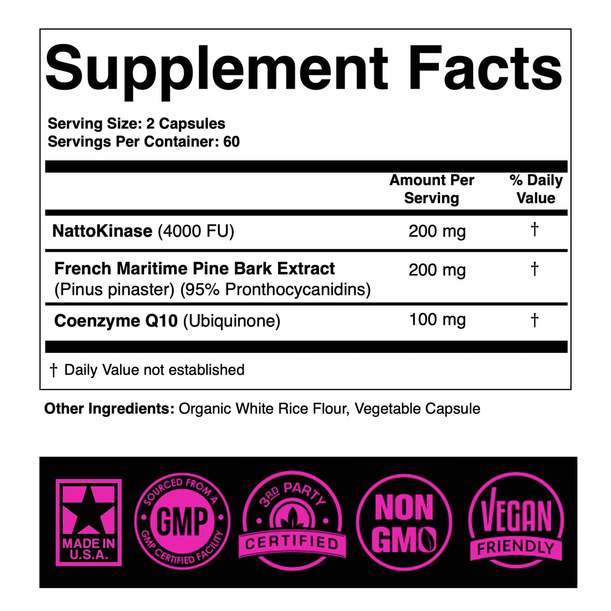 SPARTIS Nattokinase 4000 FU ingrédients et étiquette