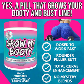 SPAZMATIC Grow My Booty Plus 150g ingrédients sur l'étiquette
