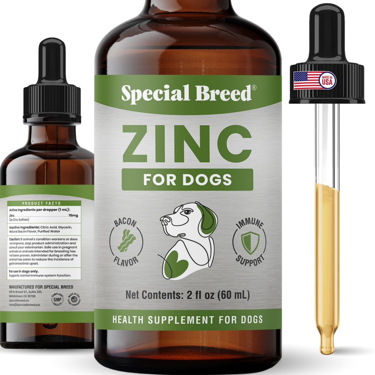 Special Breed Zinc pour Chiens 15 mg - Flacon avant