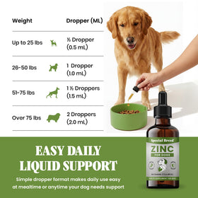 Special Breed Zinc pour Chiens - Étiquette avec ingrédients