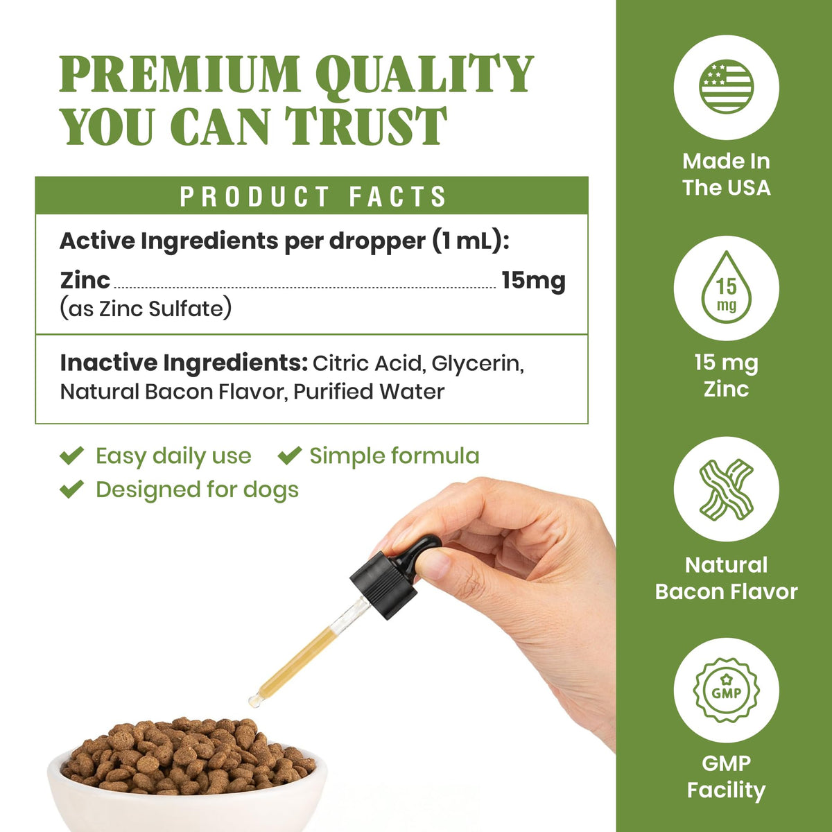Special Breed Zinc pour Chiens - Présentation avec un chien