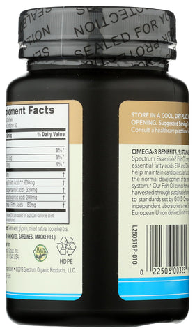 Spectrum Huile de Poisson 1000 mg gélules souples arrière