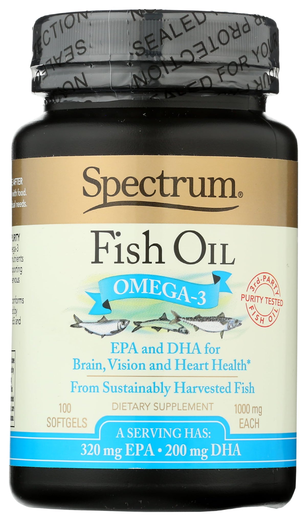Spectrum Huile de Poisson 1000 mg gélules souples avant