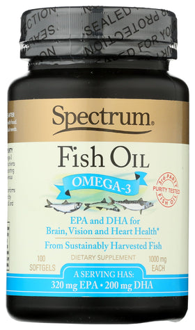 Spectrum Huile de Poisson 1000 mg gélules souples avant