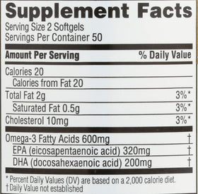 Spectrum Huile de Poisson 1000 mg gélules souples sur un fond blanc