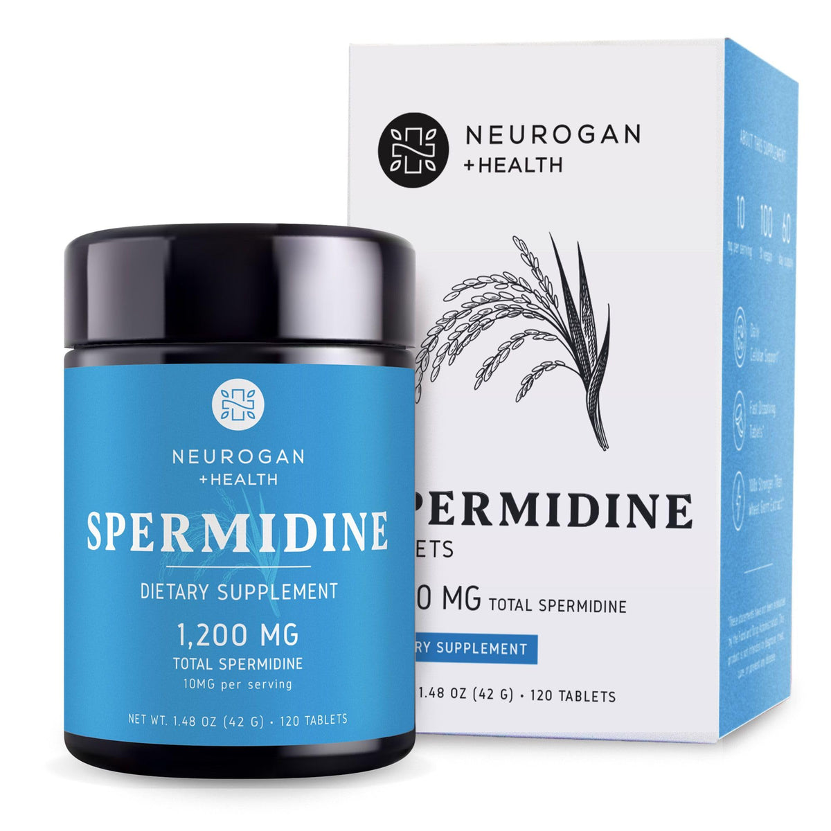 Spermidine Neurogan 1200mg vue de côté montrant le couvercle