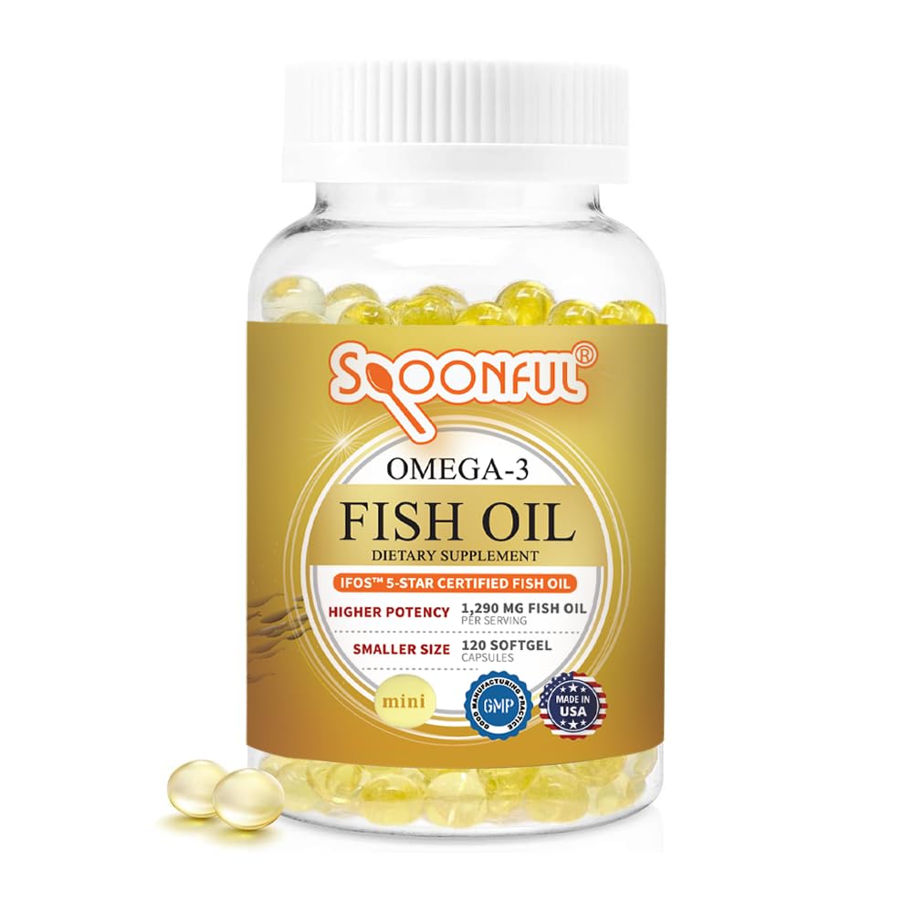 Spoonful Huile de Poisson Omega 3 Mini 120 capsules, vue de face