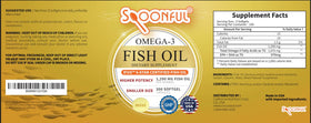 Spoonful Mini Huile de Poisson Omega 3 capsules sur une table