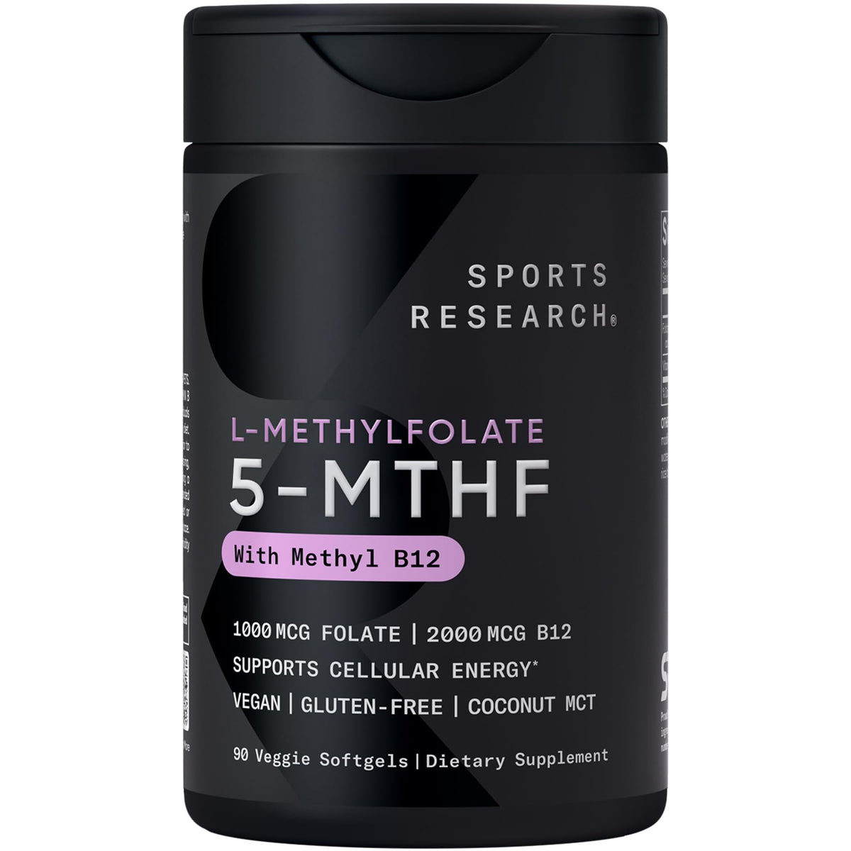 Sports Research 5-MTHF Methyl Folate 90 Plantgels devant