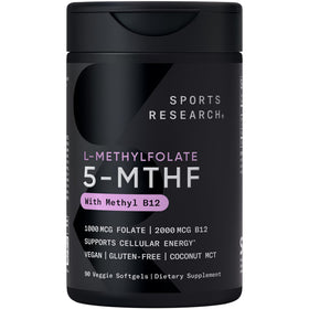 Sports Research 5-MTHF Methyl Folate 90 Plantgels devant