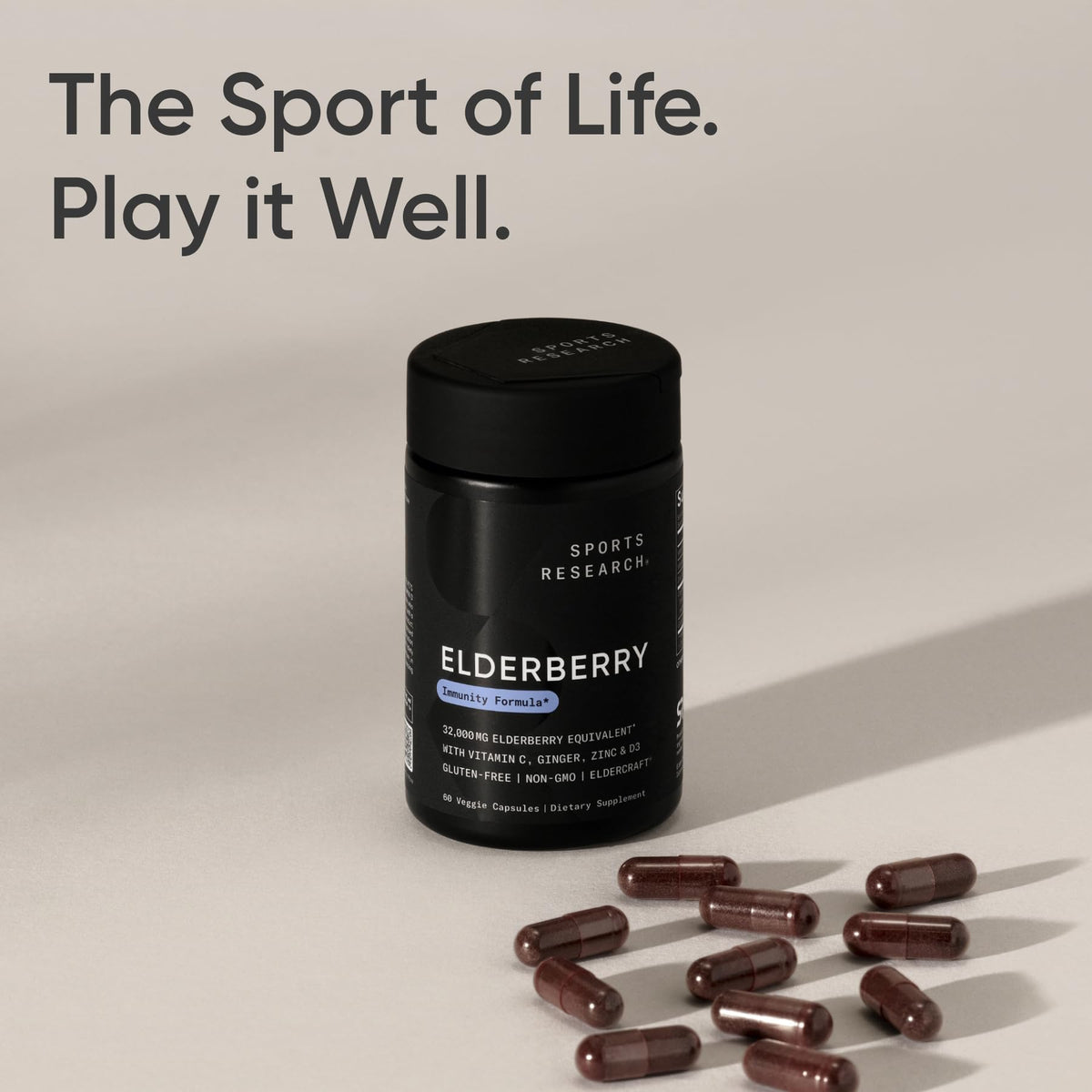 Sports Research Baies de Sureau Capsules ouvertes montrant le contenu