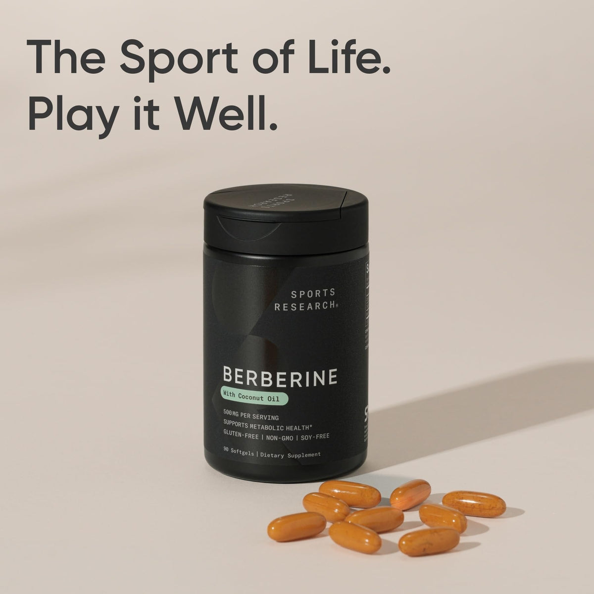 Sports Research Berbérine 500mg gélules liquides dans un verre