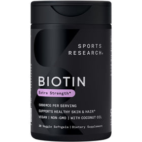 Sports Research Biotine 5 000 mcg gélules végétales avec huile de coco