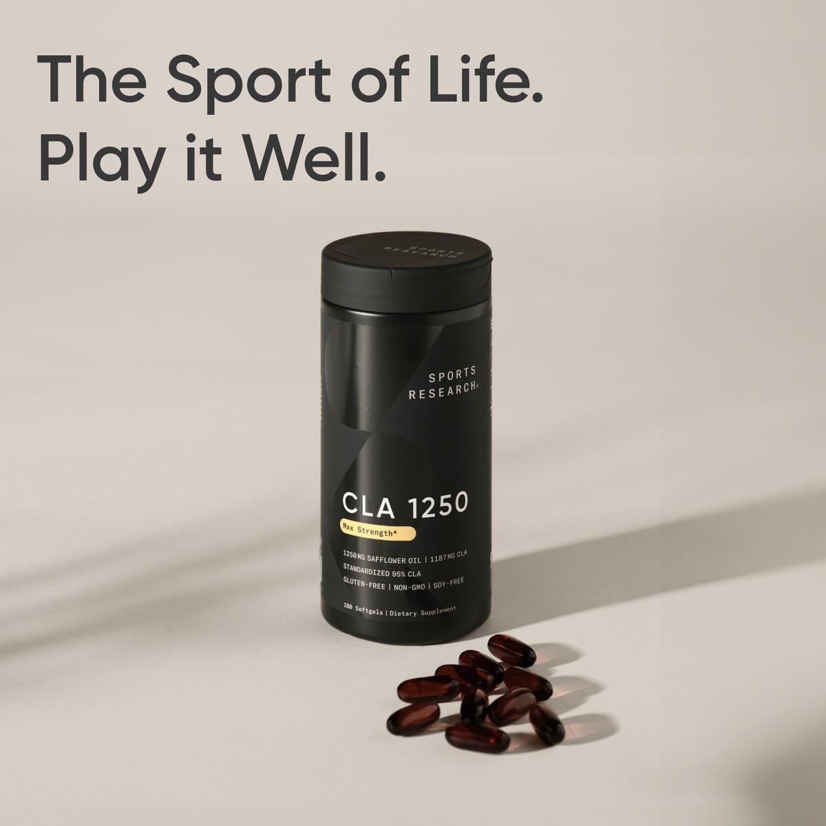 Sports Research CLA 1250mg gélules montrant le dosage