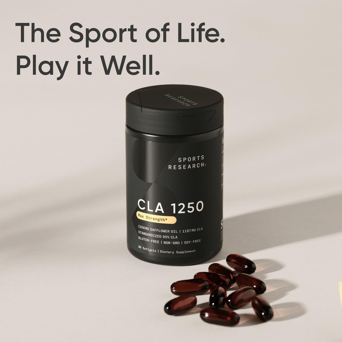 Sports Research CLA 1250mg gélules softgels en utilisation avec un style de vie actif