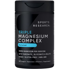 Sports Research Complexe de Magnésium Triples Chélatés 300mg boîte avant