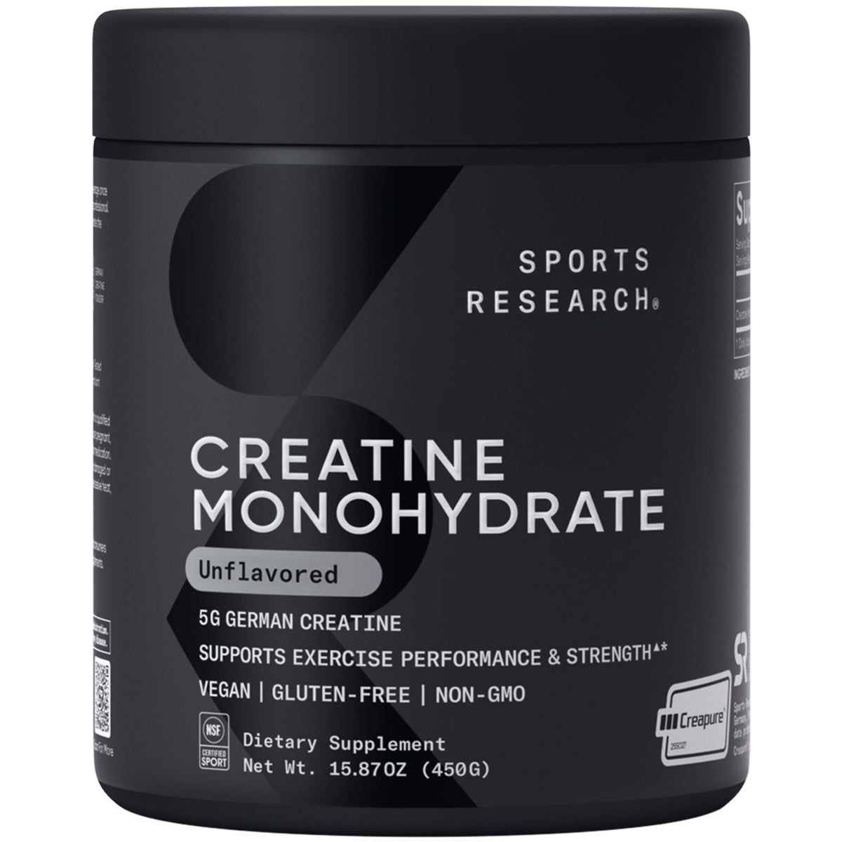 Sports Research Creatine Monohydrate 540g pot avant