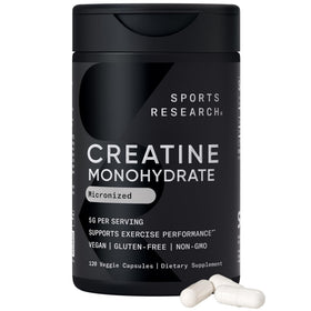 Sports Research Créatine Monohydrate Capsules 120 comprimés vue avant