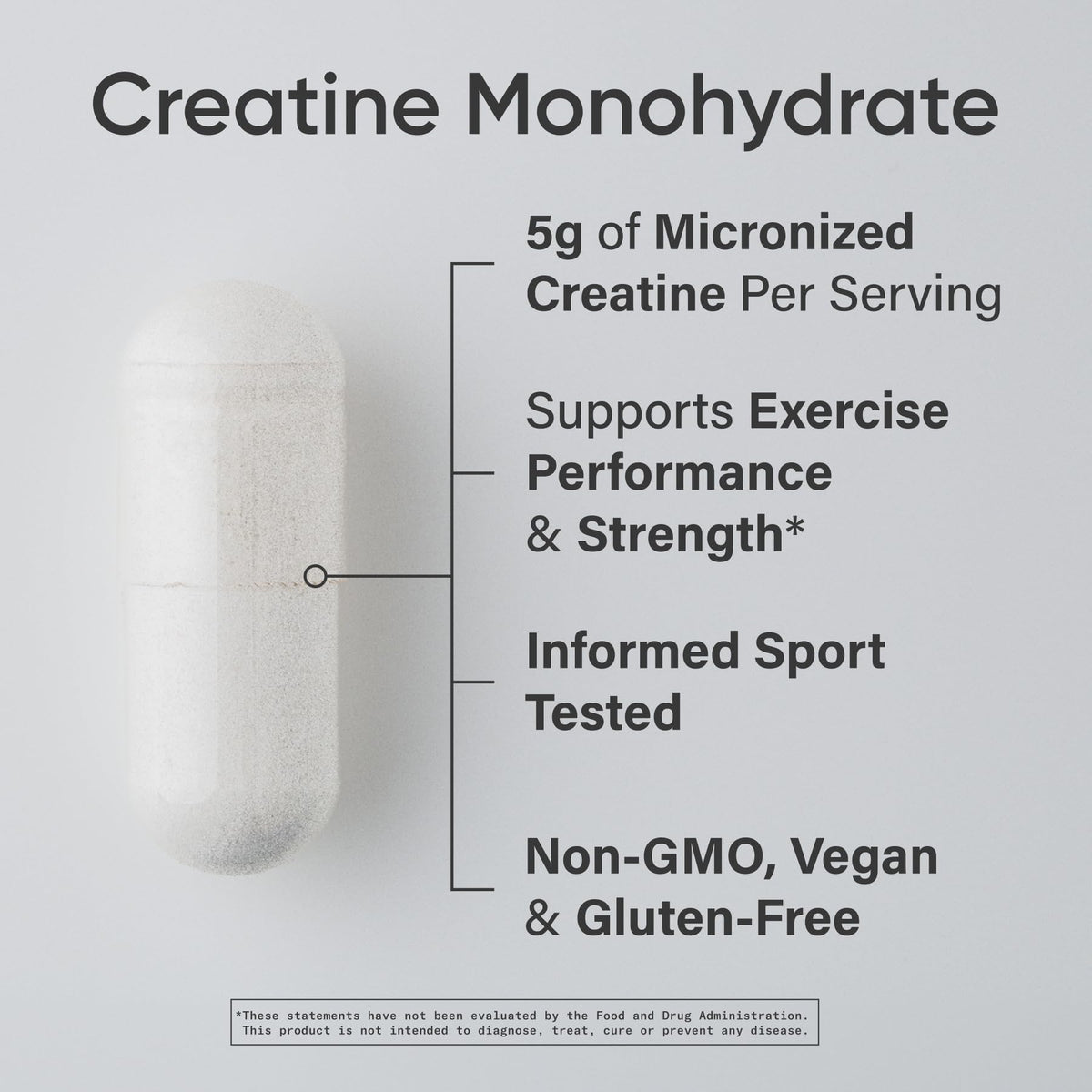 Sports Research Créatine Monohydrate Capsules 5g dosage par portion